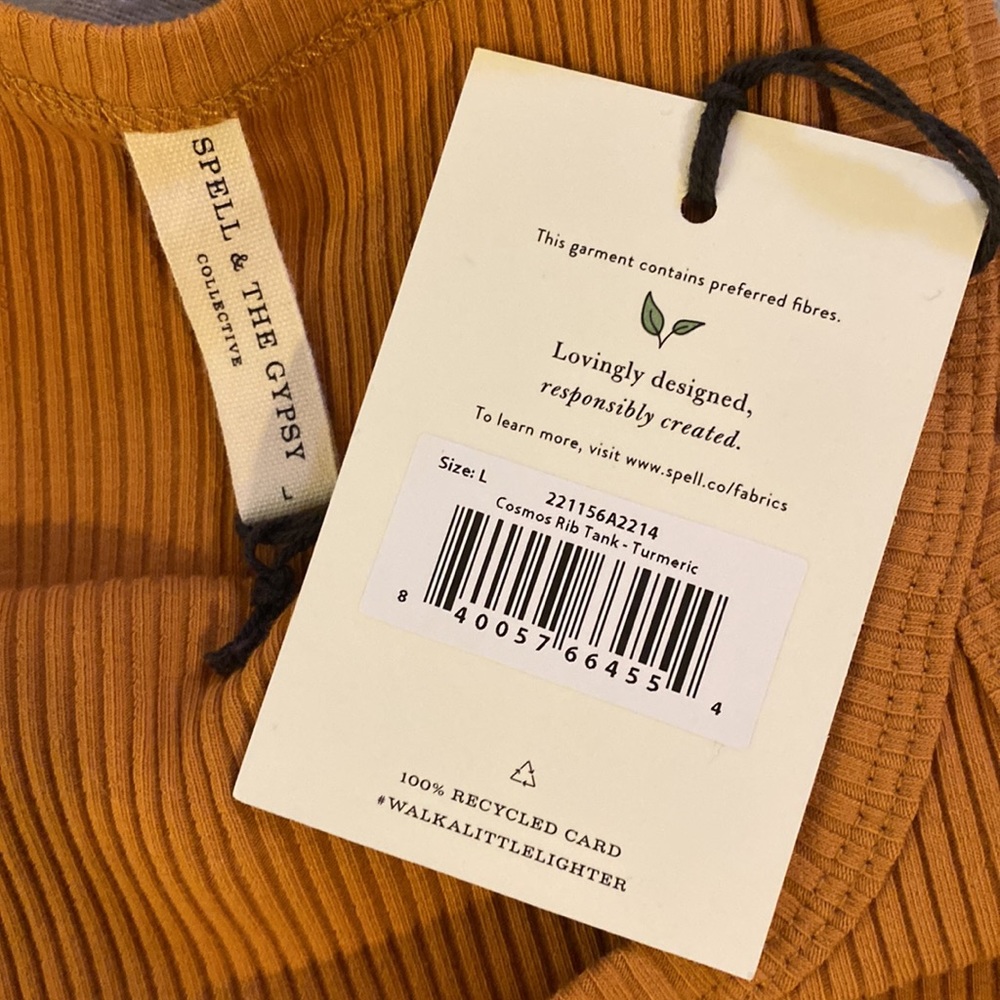 NWT Spell Cosmos Rib Tank Turmeric size Large - Picture 4 of 12